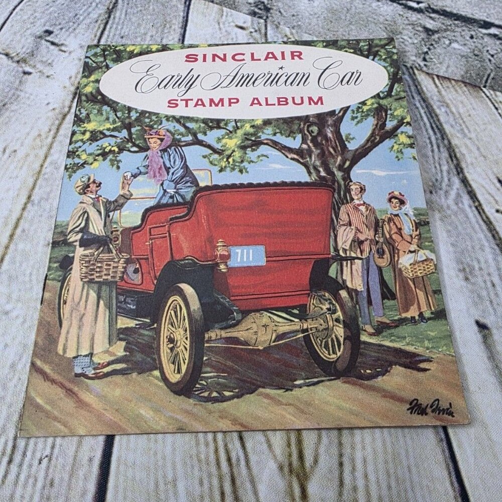 Vintage Sinclair Early American Car Stamp Album With Stamps Complete